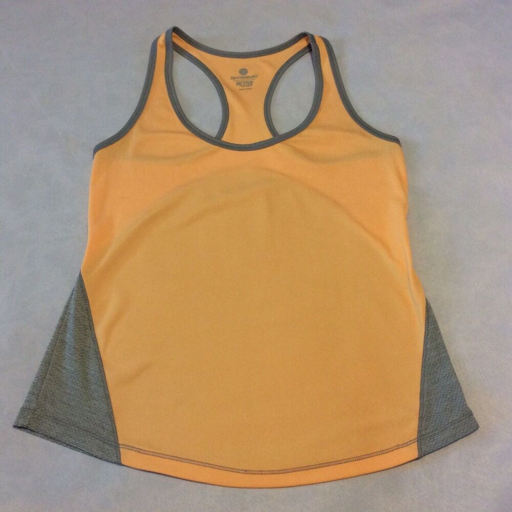 OLD NAVY ACTIVE Women’s Size S Orange Gray Razor Back Semi Fitted Yoga Tank Top